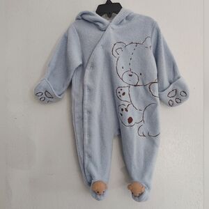 Avon Light Blue Bear Vintage Footie Onesie